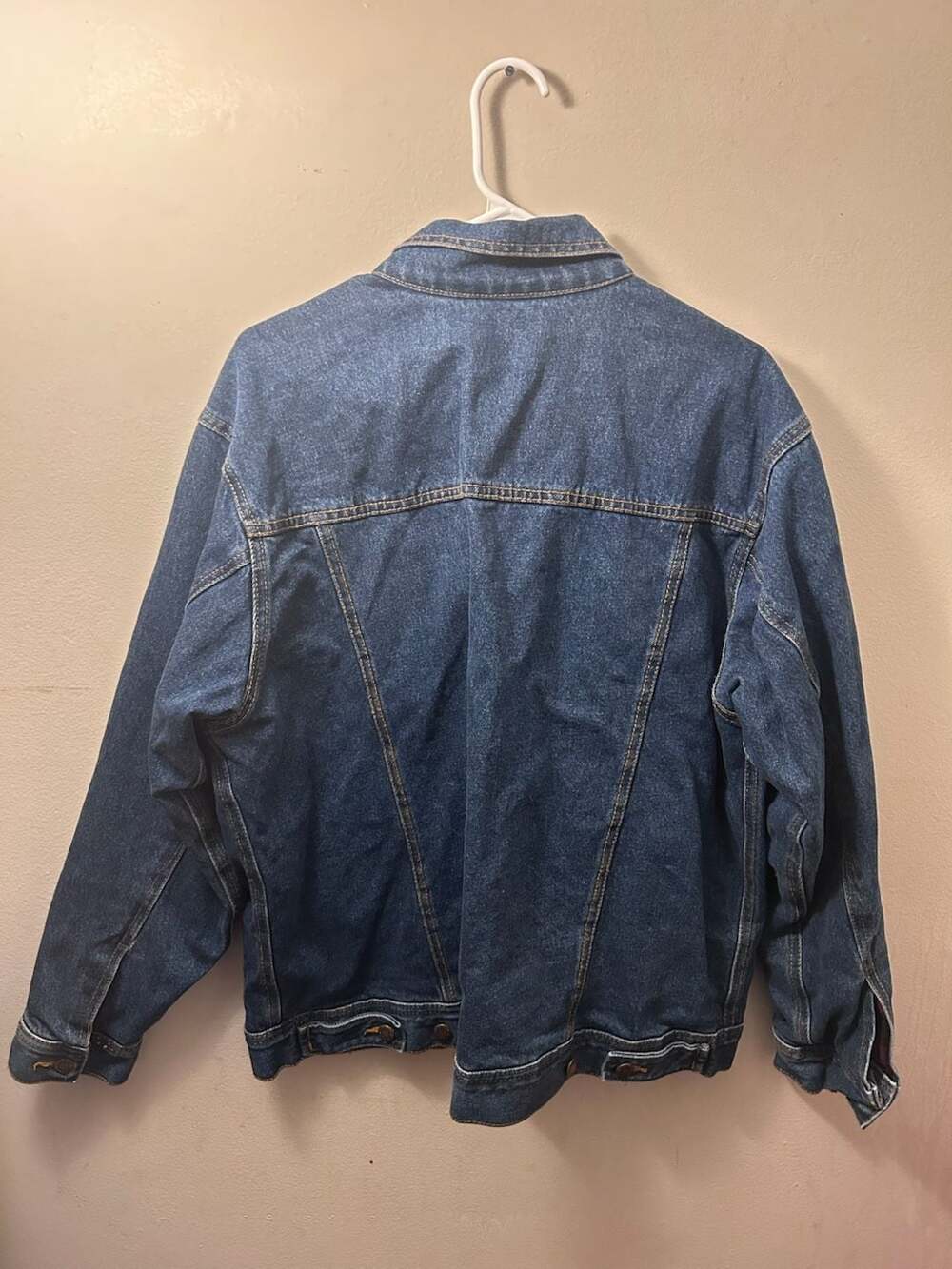 Wrangler Rugged Wear Flannel Lined Denim Jacket Size Large RJK32AN - Picture 3 of 3